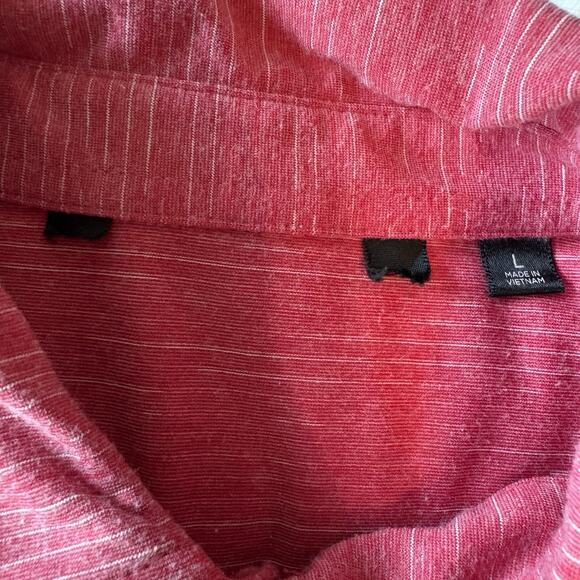 Travis Matthew Polo Shirt Men's Large Red Striped Short Sleeve Cotton Blend Golf - Picture 5 of 7